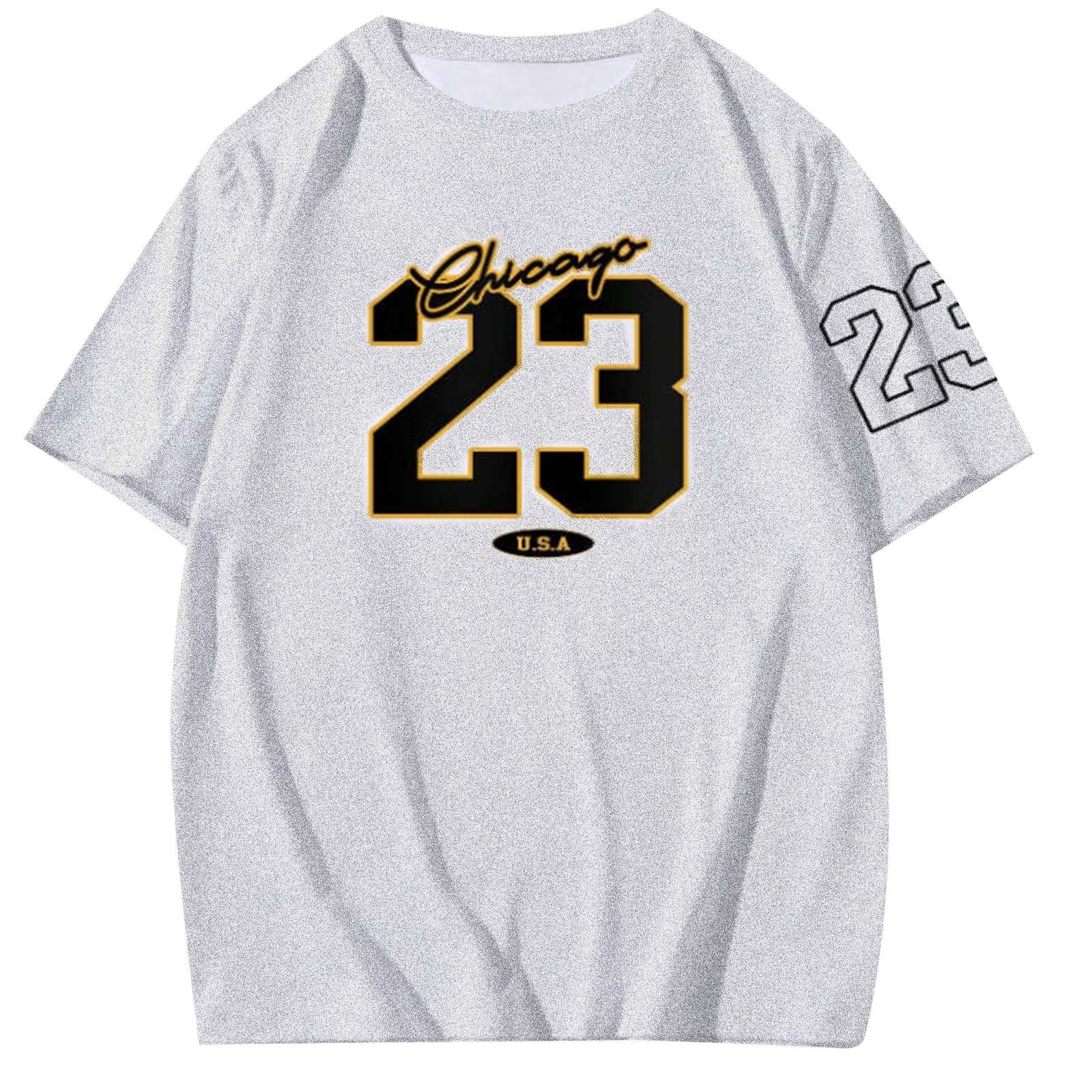 thumbnail image 2 of Camiseta personalizada con estampado alfanumérico para hombre - Cuello redondo y manga corta - Mezcla de algodón, nombre/número personalizado para regalos únicos, 2 of 7